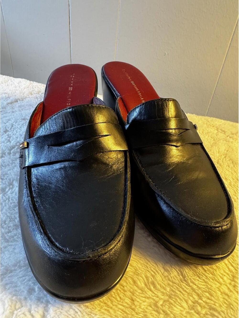 Vintage Tommy Hilfiger Mule Clogs Women's Size 9 Leather Upper Slip-on Shoes - Picture 2 of 6